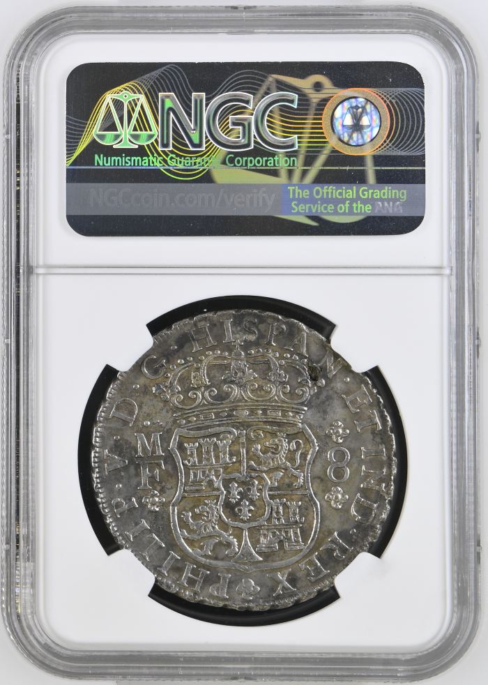 Colonial Silver & Minors Reijgersdaal (1747) 8 Reales 1737 Mo MF NGC AU Details 0150238Colonial Silver & Minors Reijgersdaal (1747) 8 Reales 1737 Mo MF NGC AU Details 0150238 - Image 2