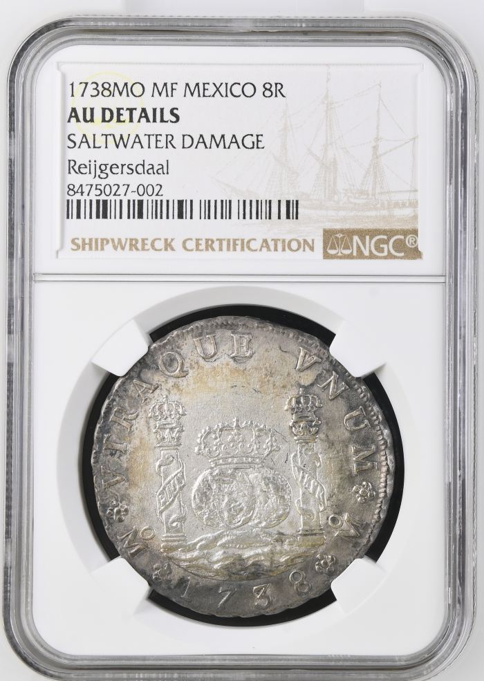 Colonial Silver & Minors Reijgersdaal (1747) 8 Reales 1738 Mo MF NGC AU Details 0150239Colonial Silver & Minors Reijgersdaal (1747) 8 Reales 1738 Mo MF NGC AU Details 0150239