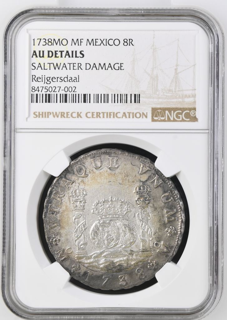 Colonial Silver & Minors Reijgersdaal (1747) 8 Reales 1738 Mo MF NGC AU Details 0150239