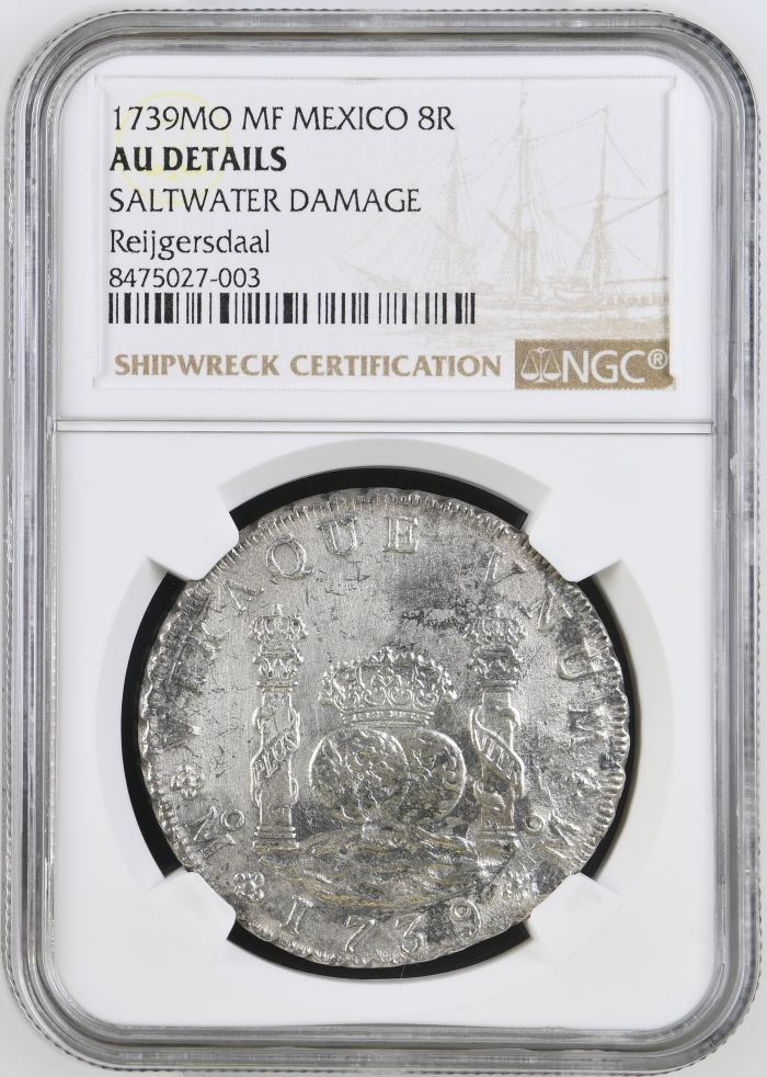 Colonial Silver & Minors Reijgersdaal (1747) 8 Reales 1739 Mo MF NGC AU Details 0150240Colonial Silver & Minors Reijgersdaal (1747) 8 Reales 1739 Mo MF NGC AU Details 0150240