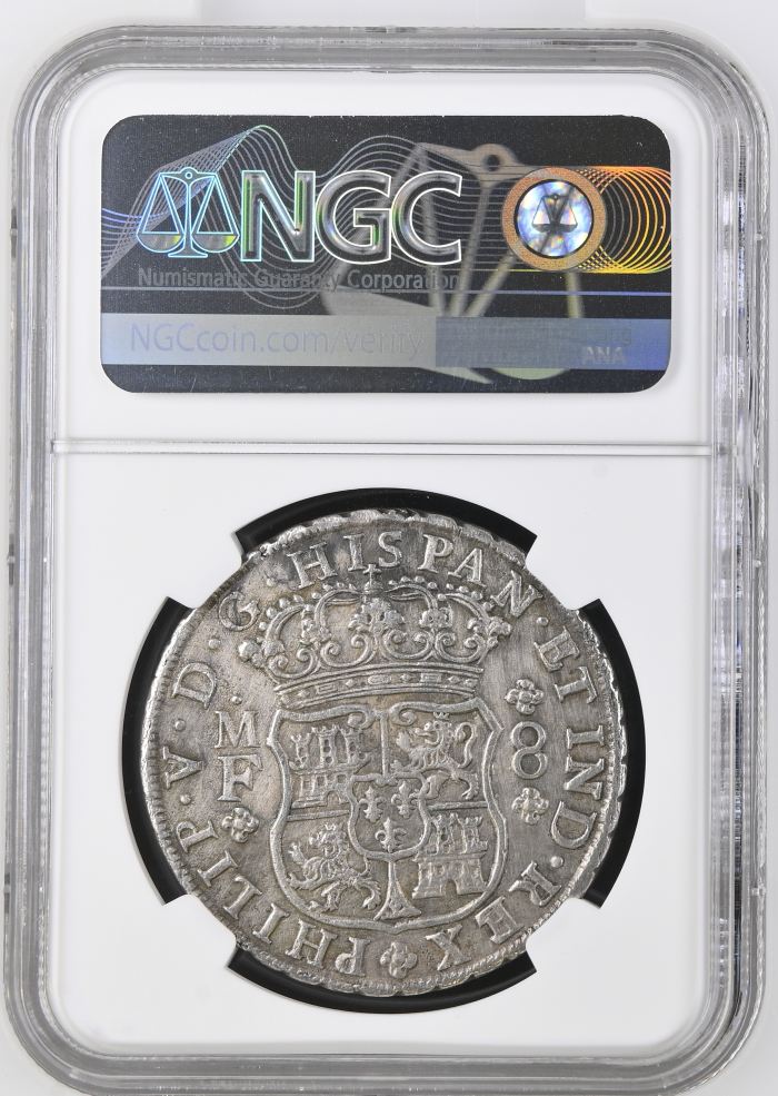 Colonial Silver & Minors Reijgersdaal (1747) 8 Reales 1741 Mo MF NGC AU Details 0150241Colonial Silver & Minors Reijgersdaal (1747) 8 Reales 1741 Mo MF NGC AU Details 0150241 - Image 2