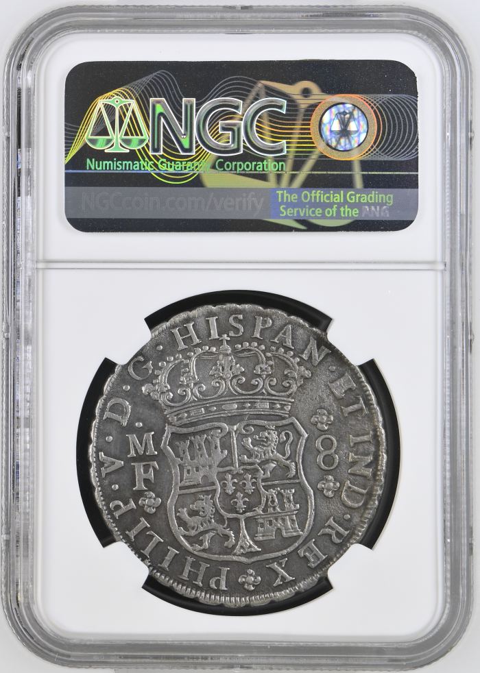 Colonial Silver & Minors Reijgersdaal (1747) 8 Reales 1741 Mo MF NGC AU Details 0150242Colonial Silver & Minors Reijgersdaal (1747) 8 Reales 1741 Mo MF NGC AU Details 0150242 - Image 2