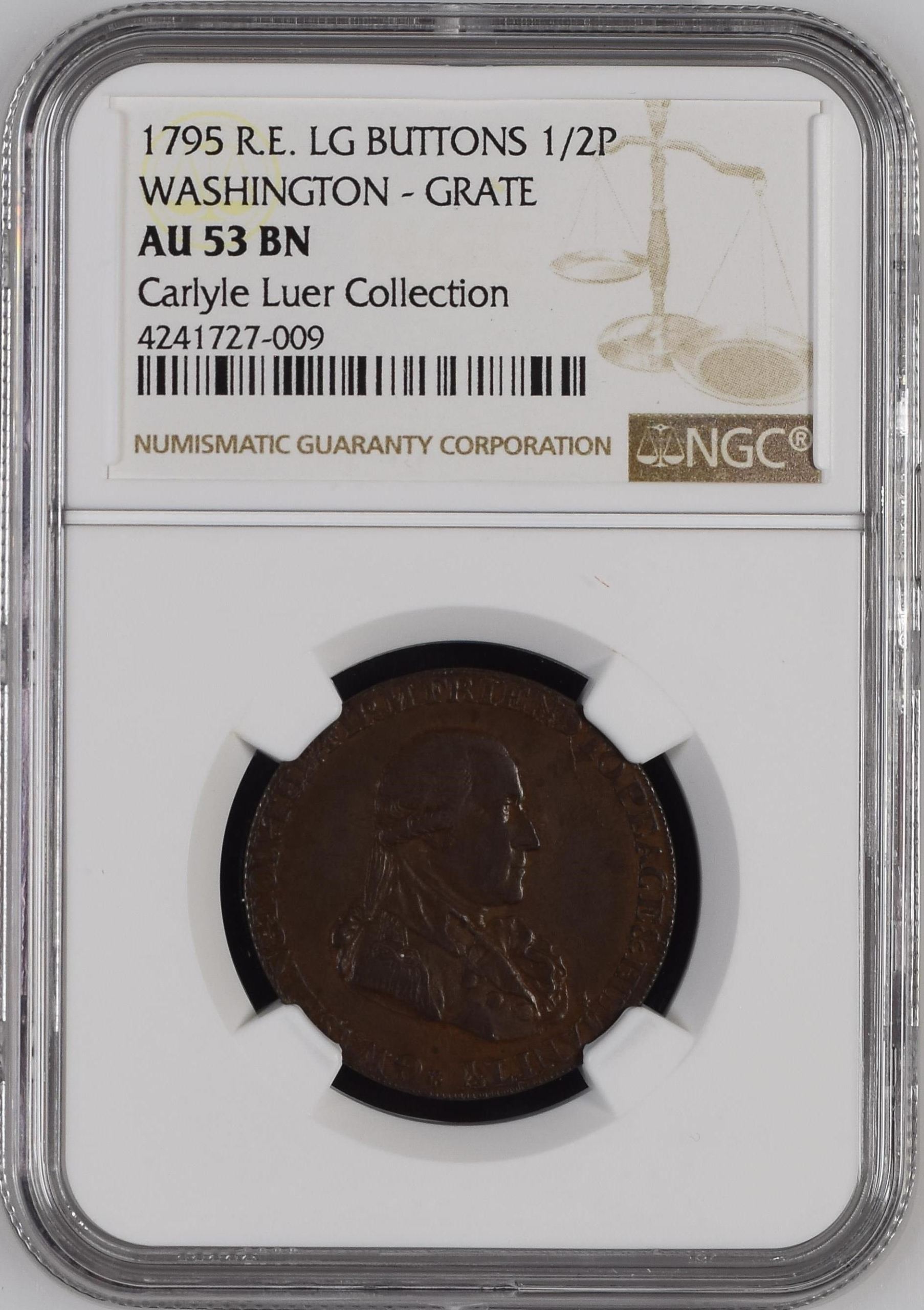 United States 1/2 Penny 1795 NGC AU53BN 0150244