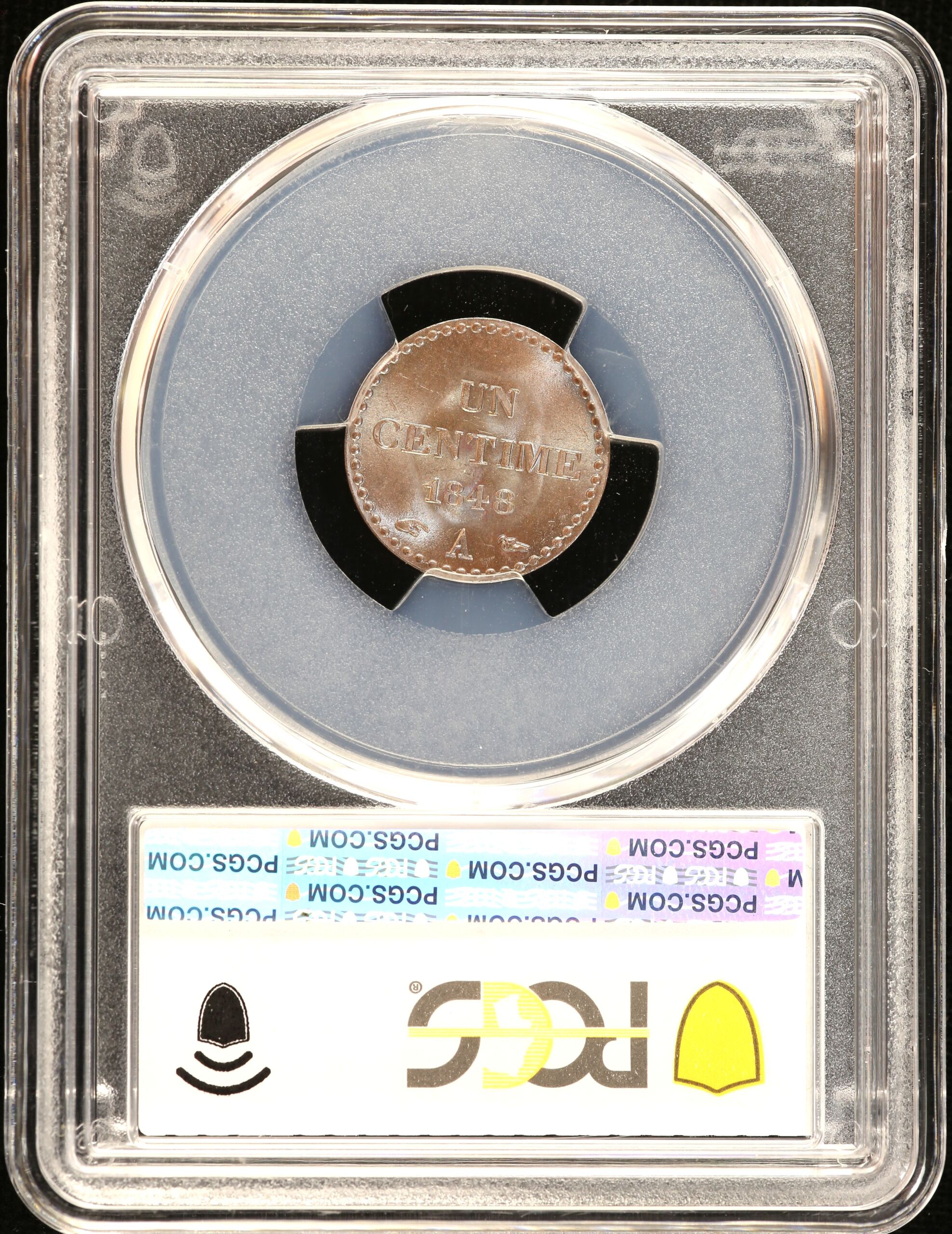 Europe  France  World Coins France Centime 1848 A Gad-84 F101 PCGS MS65BN 0150395 France Centime 1848 A Gad-84 F101 PCGS MS65BN 0150395France Centime 1848 A Gad-84 F101 PCGS MS65BN 0150395 - Image 2