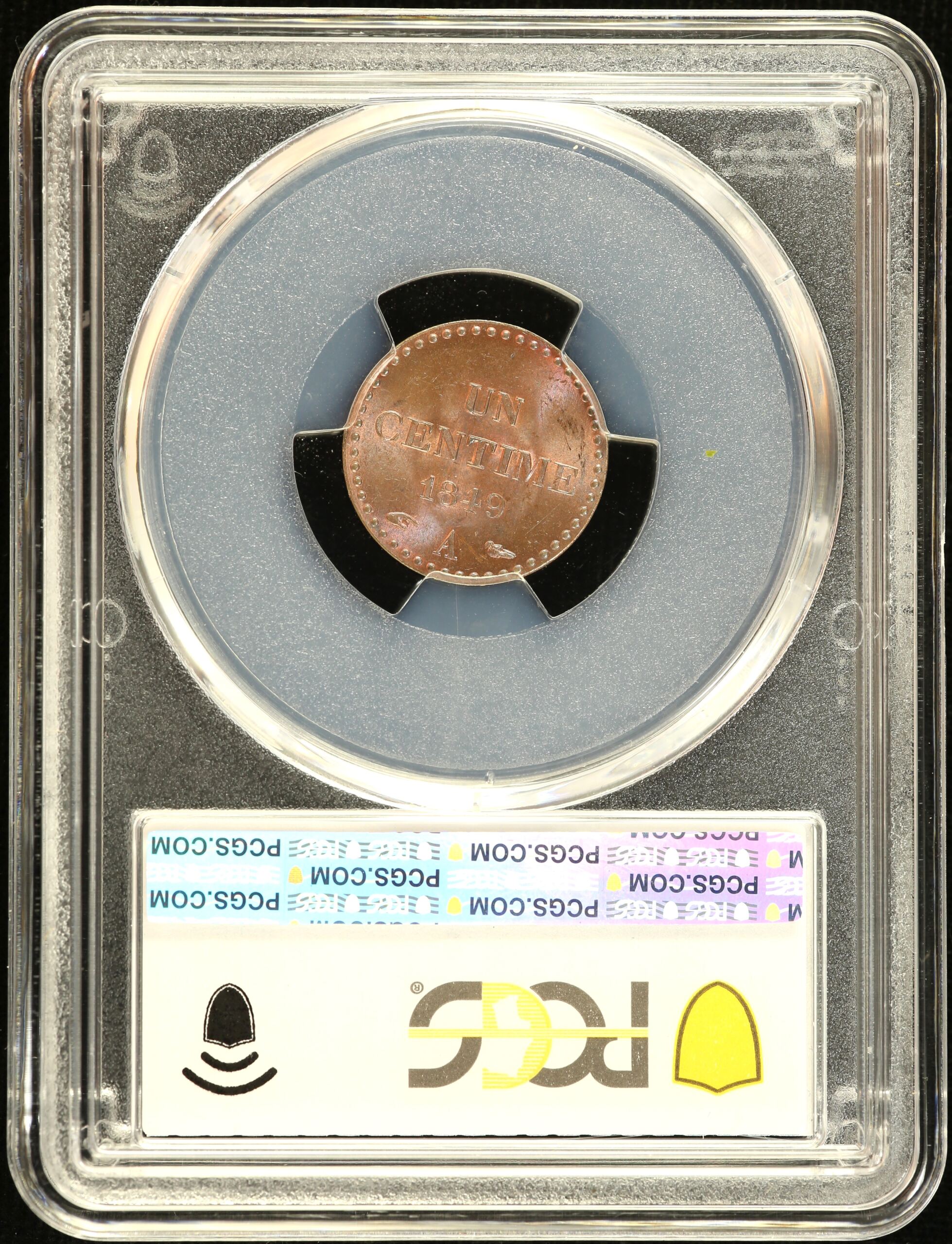 Europe  France  World Coins France Centime 1849 A Gad-84 F-101 PCGS MS64BN 0150399 France Centime 1849 A Gad-84 F-101 PCGS MS64BN 0150399France Centime 1849 A Gad-84 F-101 PCGS MS64BN 0150399 - Image 2