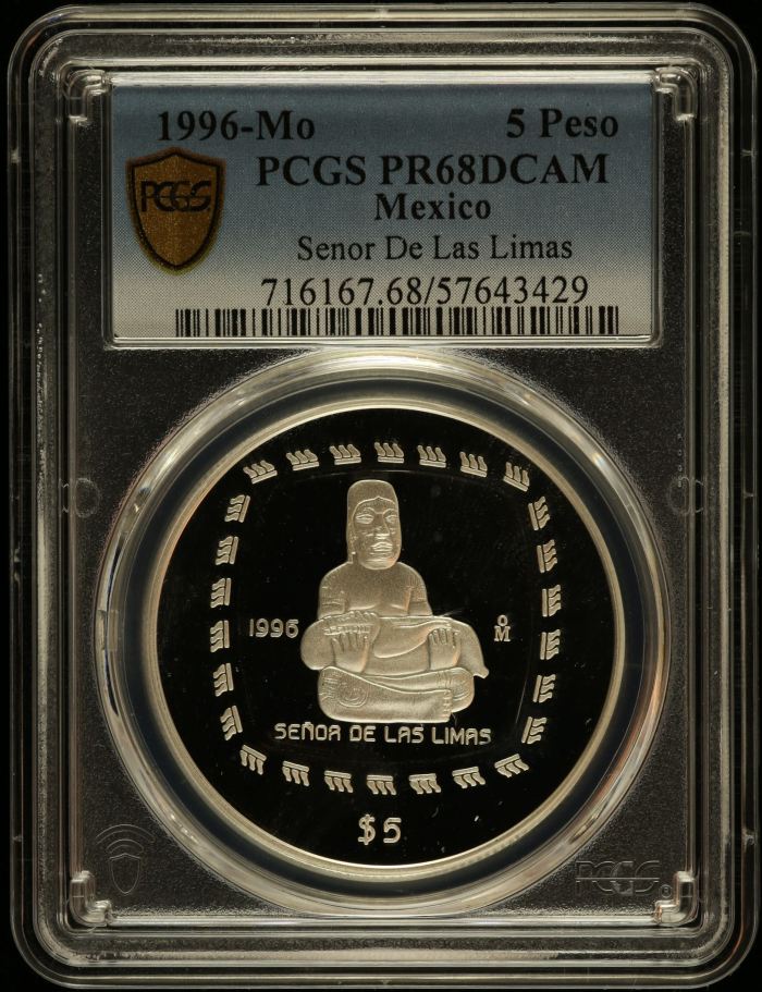 Modern Silver & Minors 5 Peso 1996 Mo PCGS PR68DCAM 0150461Modern Silver & Minors 5 Peso 1996 Mo PCGS PR68DCAM 0150461
