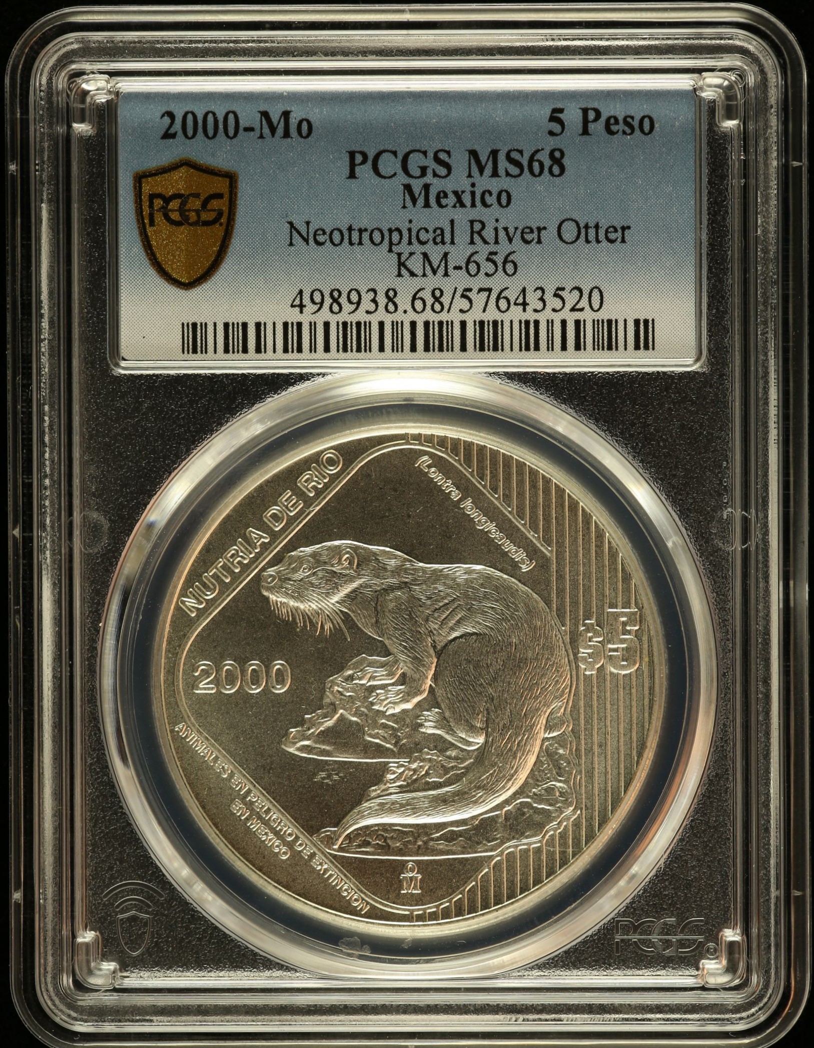Modern Silver & Minors 5 Peso 2000 Mo KM-656 PCGS MS68 0150465