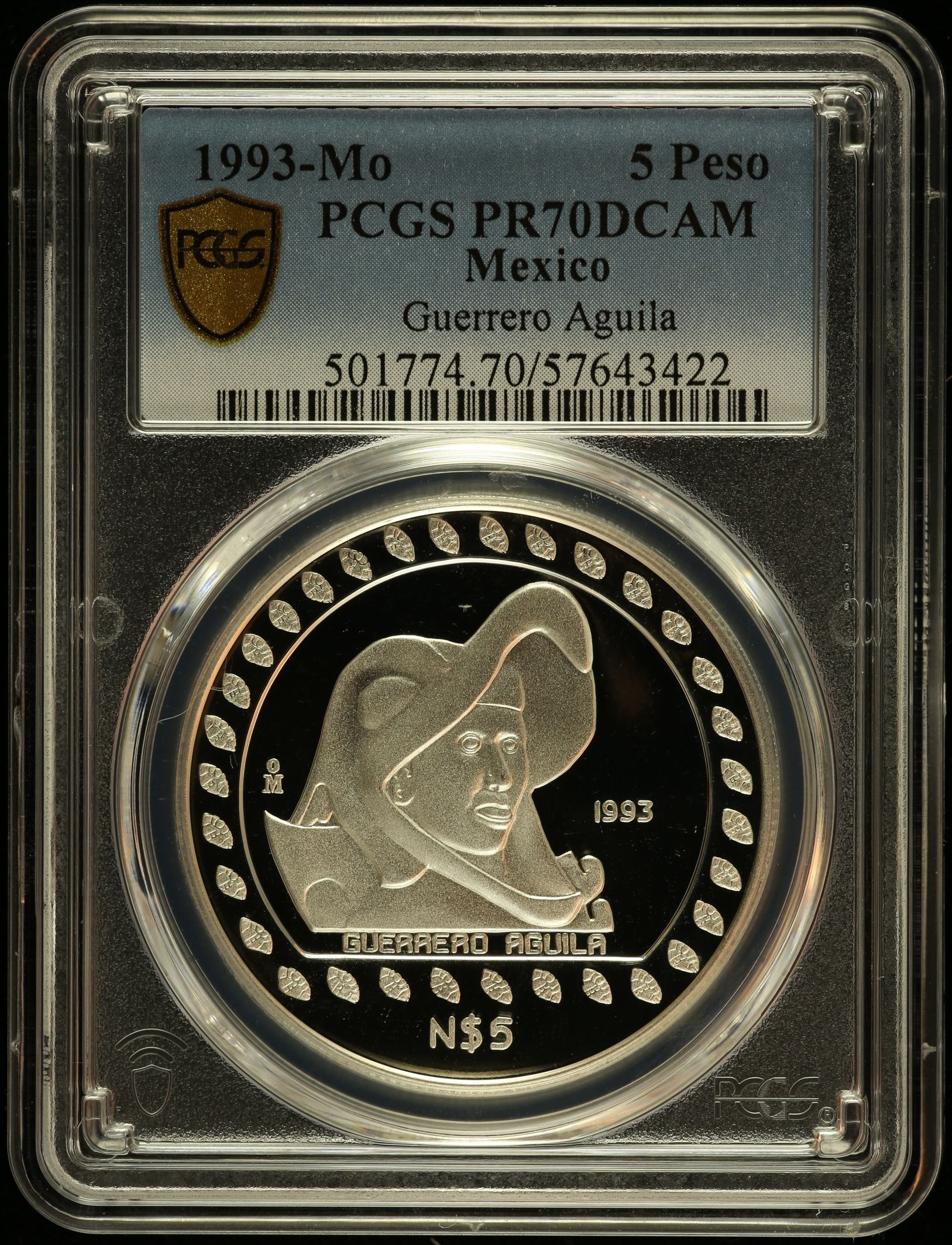 Modern Silver & Minors 5 Peso 1993 Mo PCGS PR70DCAM 0150469
