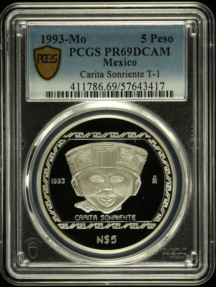 Modern Silver & Minors 5 Peso 1993 Mo PCGS PR69DCAM 0150481Modern Silver & Minors 5 Peso 1993 Mo PCGS PR69DCAM 0150481