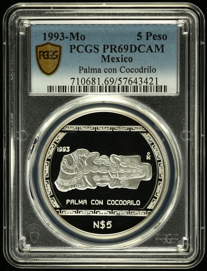 Modern Silver & Minors 5 Peso 1993 Mo PCGS PR69DCAM 0150482Modern Silver & Minors 5 Peso 1993 Mo PCGS PR69DCAM 0150482