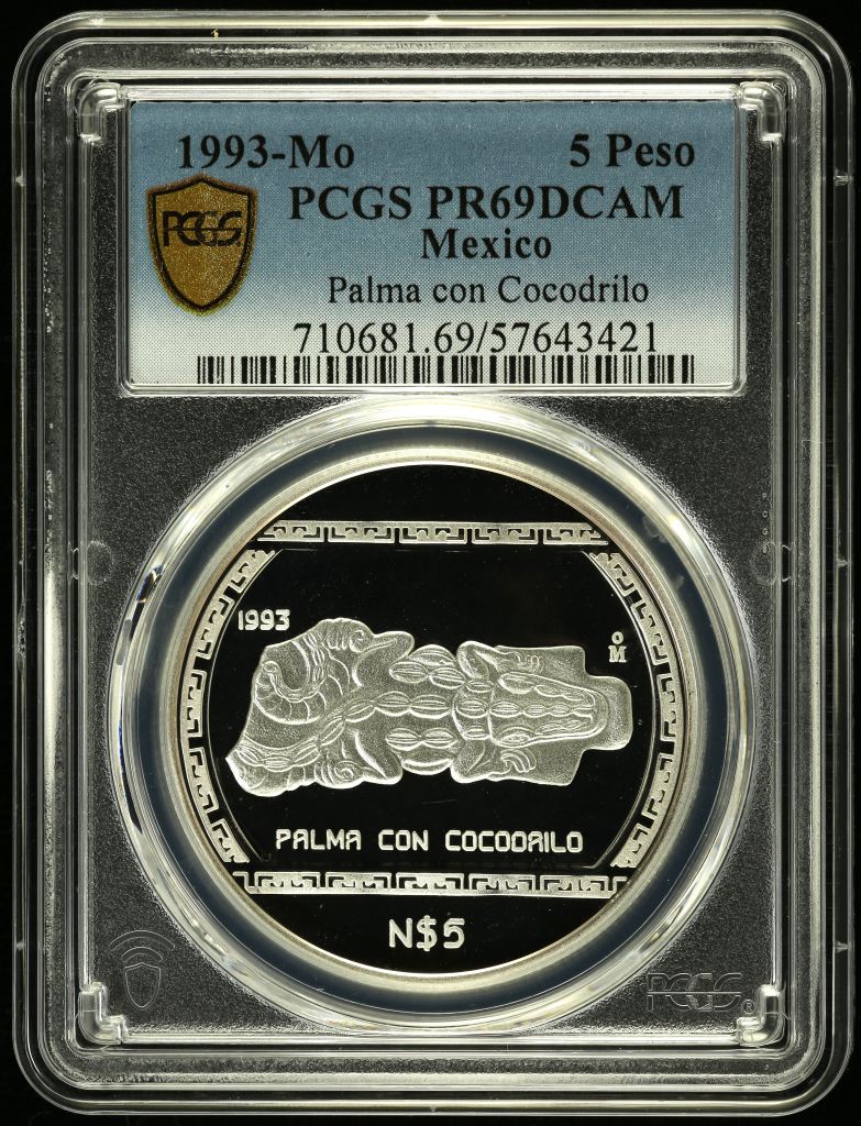 Modern Silver & Minors 5 Peso 1993 Mo PCGS PR69DCAM 0150482