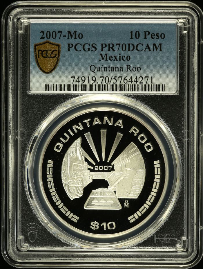 Modern Silver & Minors 10 Peso 2007 Mo PCGS PR70DCAM 0150493Modern Silver & Minors 10 Peso 2007 Mo PCGS PR70DCAM 0150493