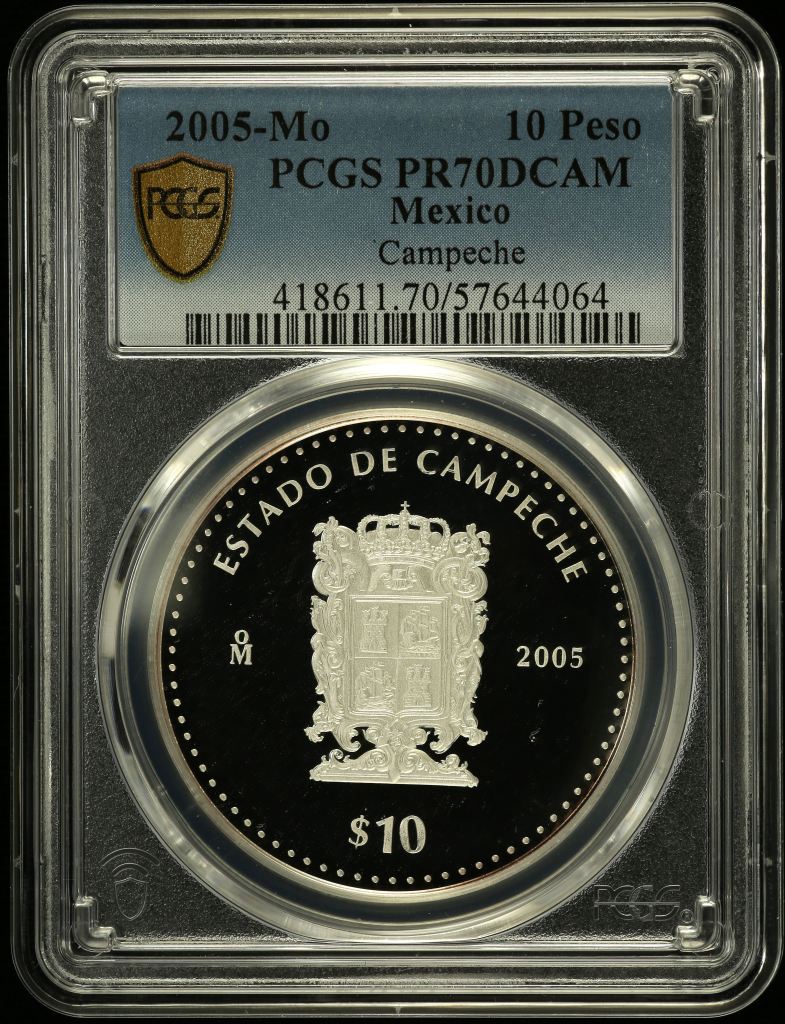 Modern Silver & Minors 10 Peso 2005 Mo PCGS PR70DCAM 0150497