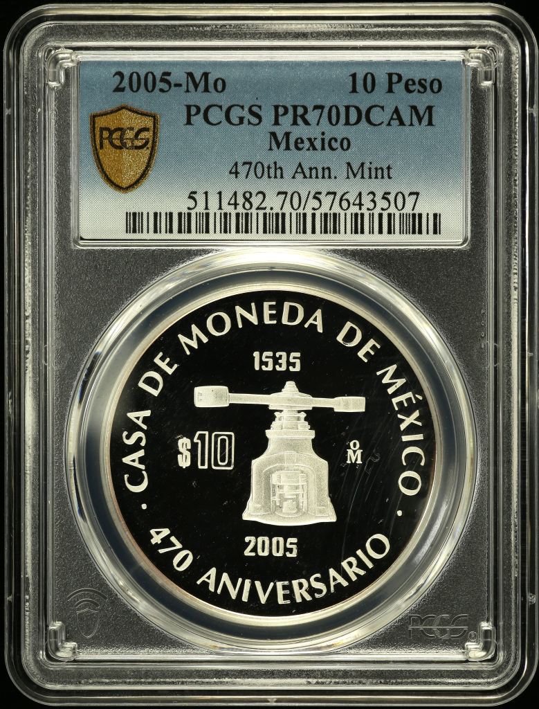 Modern Silver & Minors 10 Peso 2005 Mo PCGS PR70DCAM 0150499