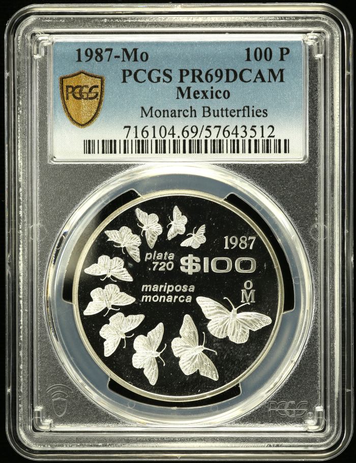Modern Silver & Minors 100 Peso 1987 Mo PCGS PR69DCAM 0150500Modern Silver & Minors 100 Peso 1987 Mo PCGS PR69DCAM 0150500
