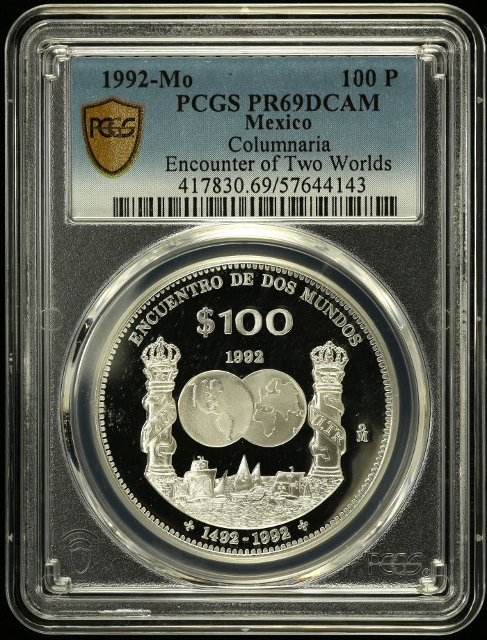Modern Silver & Minors 100 Peso 1992 Mo PCGS PR69DCAM 0150502Modern Silver & Minors 100 Peso 1992 Mo PCGS PR69DCAM 0150502