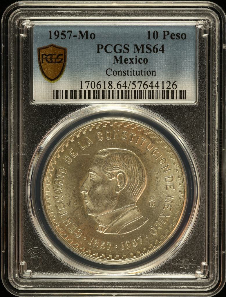 Modern Silver & Minors 10 Peso 1957 Mo PCGS MS64 0150587