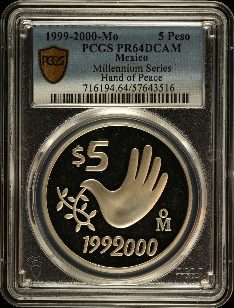Modern Silver & Minors 5 Peso 1999-2000 Mo PCGS PR64DCAM 0150590