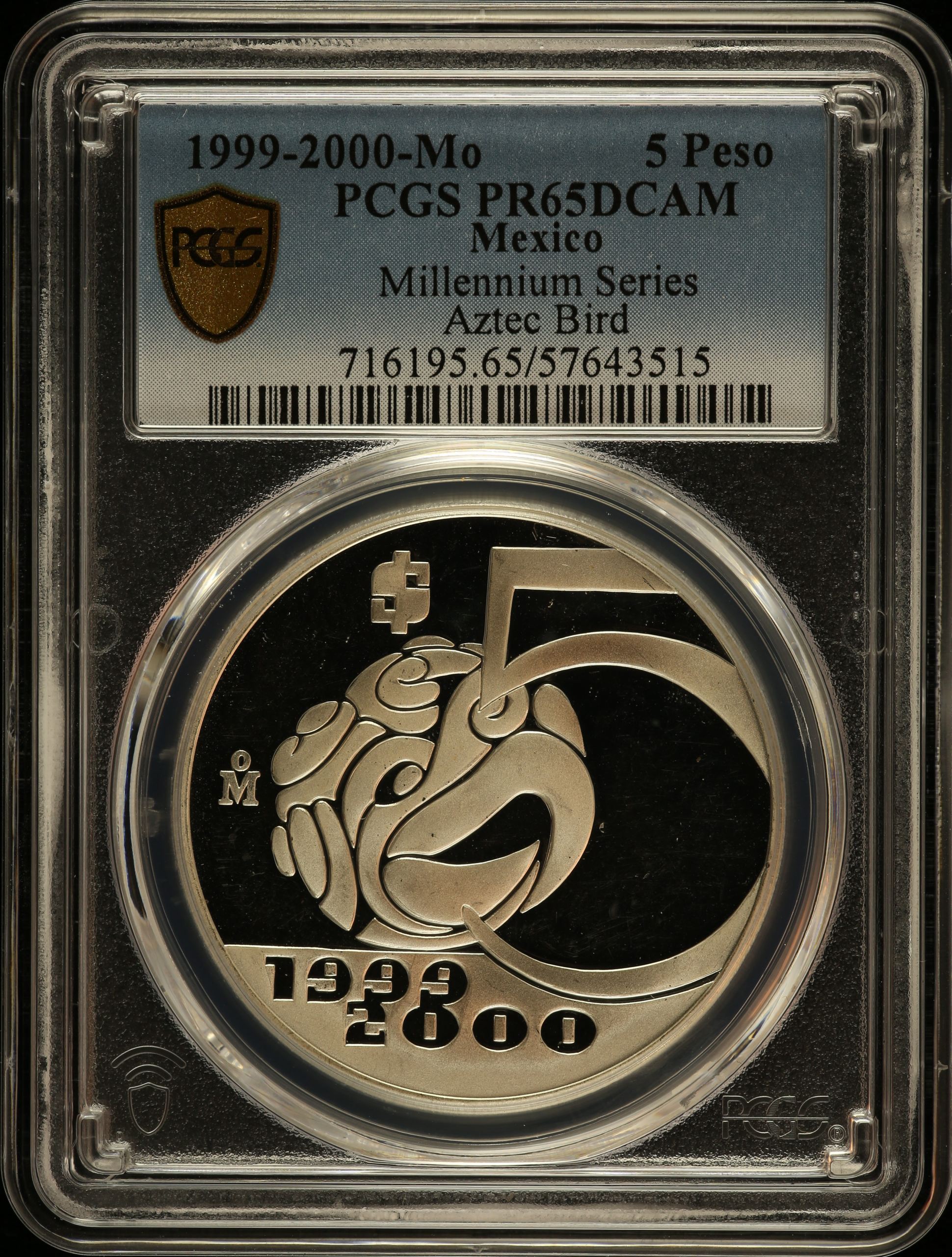 Modern Silver & Minors 5 Peso 1999-2000 Mo PCGS PR65DCAM 0150591