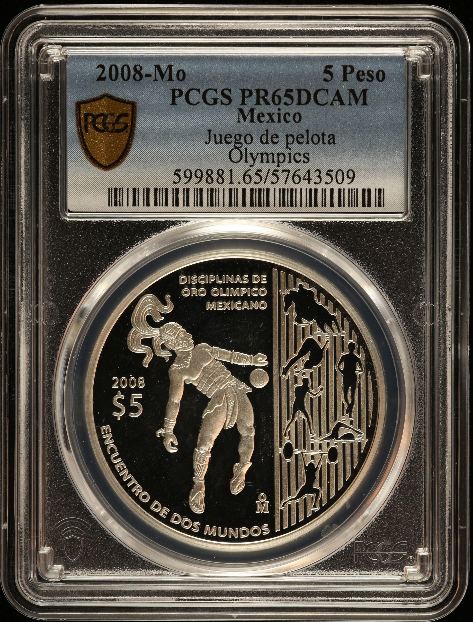 Modern Silver & Minors 5 Peso 2008 Mo PCGS PR65DCAM 0150595