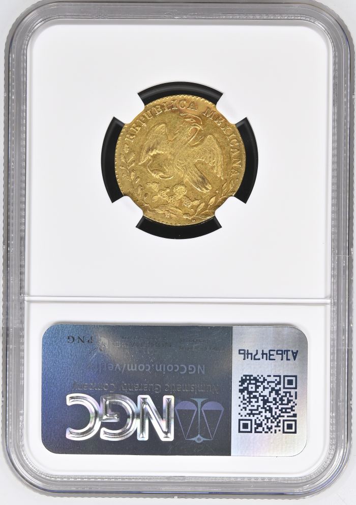 Republic Gold 2 Escudos 1860/50 Ga JG NGC AU55 0150603Republic Gold 2 Escudos 1860/50 Ga JG NGC AU55 0150603 - Image 2