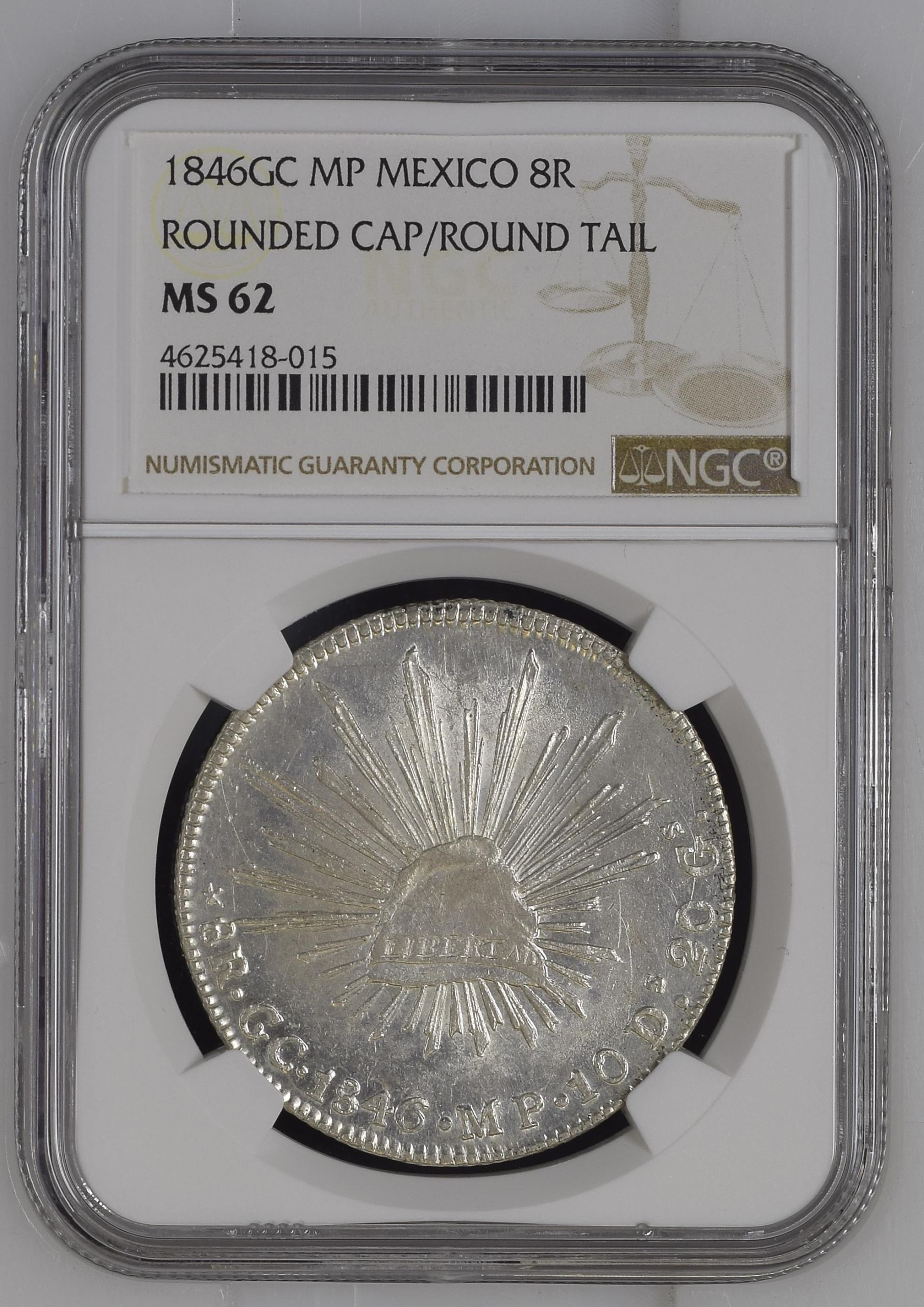 Guadalupe Y Calvo 8 Reales 1846 Gc MP NGC MS62 0150605