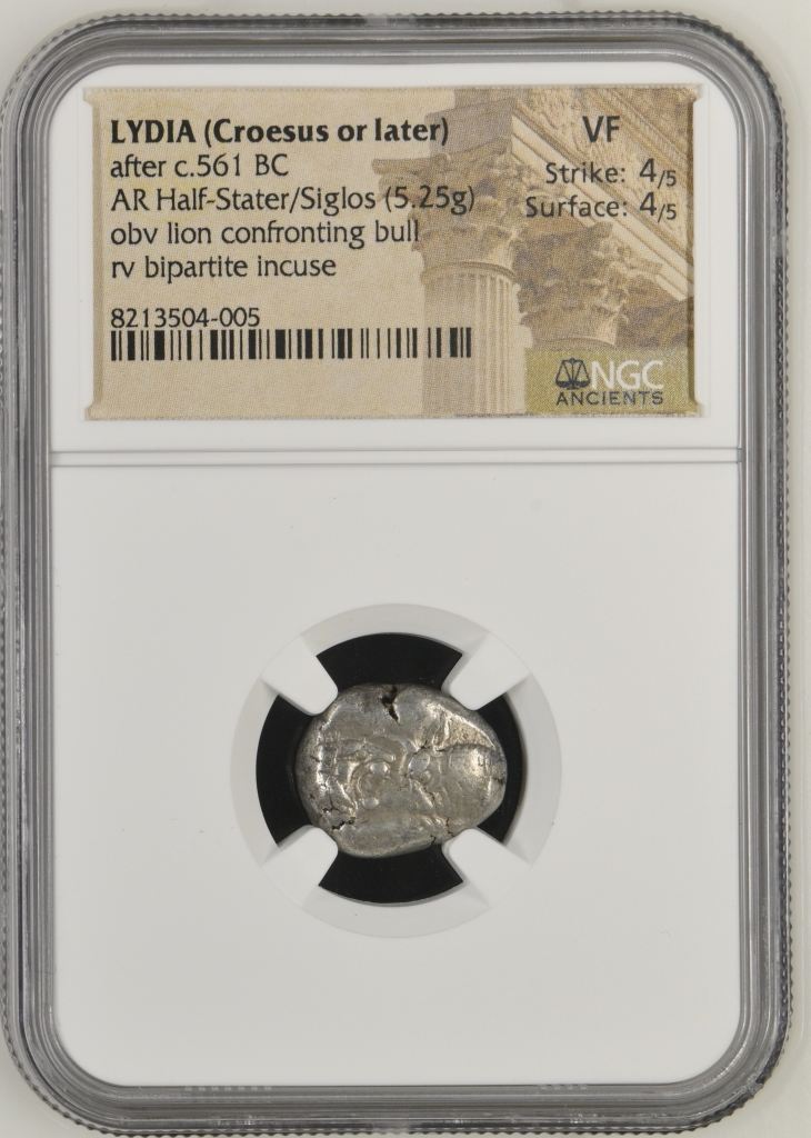 Lydian Kings Croesus or later c.561 BC AR Half Stater/Siglos NGC VF 0150631