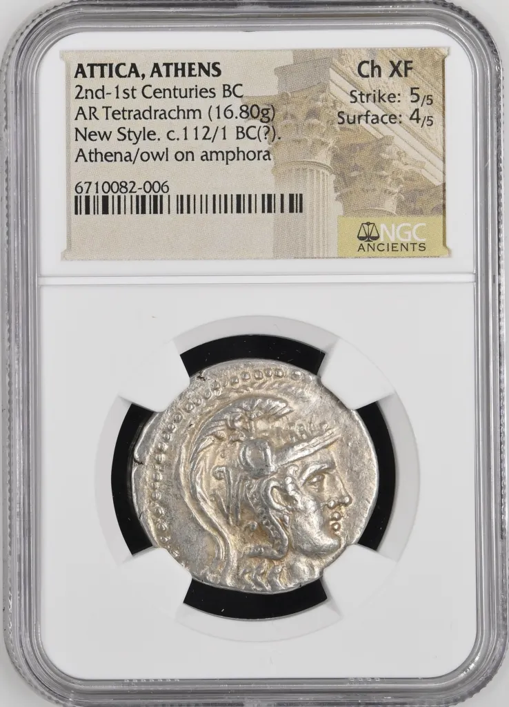 Attica Athens 2nd-1st Centuries BC AR Tetradrachm NGC Ch XF 0150660