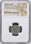 Roman Imperial Macrinus 217-218 AD AR Denarius NGC AU 0150688