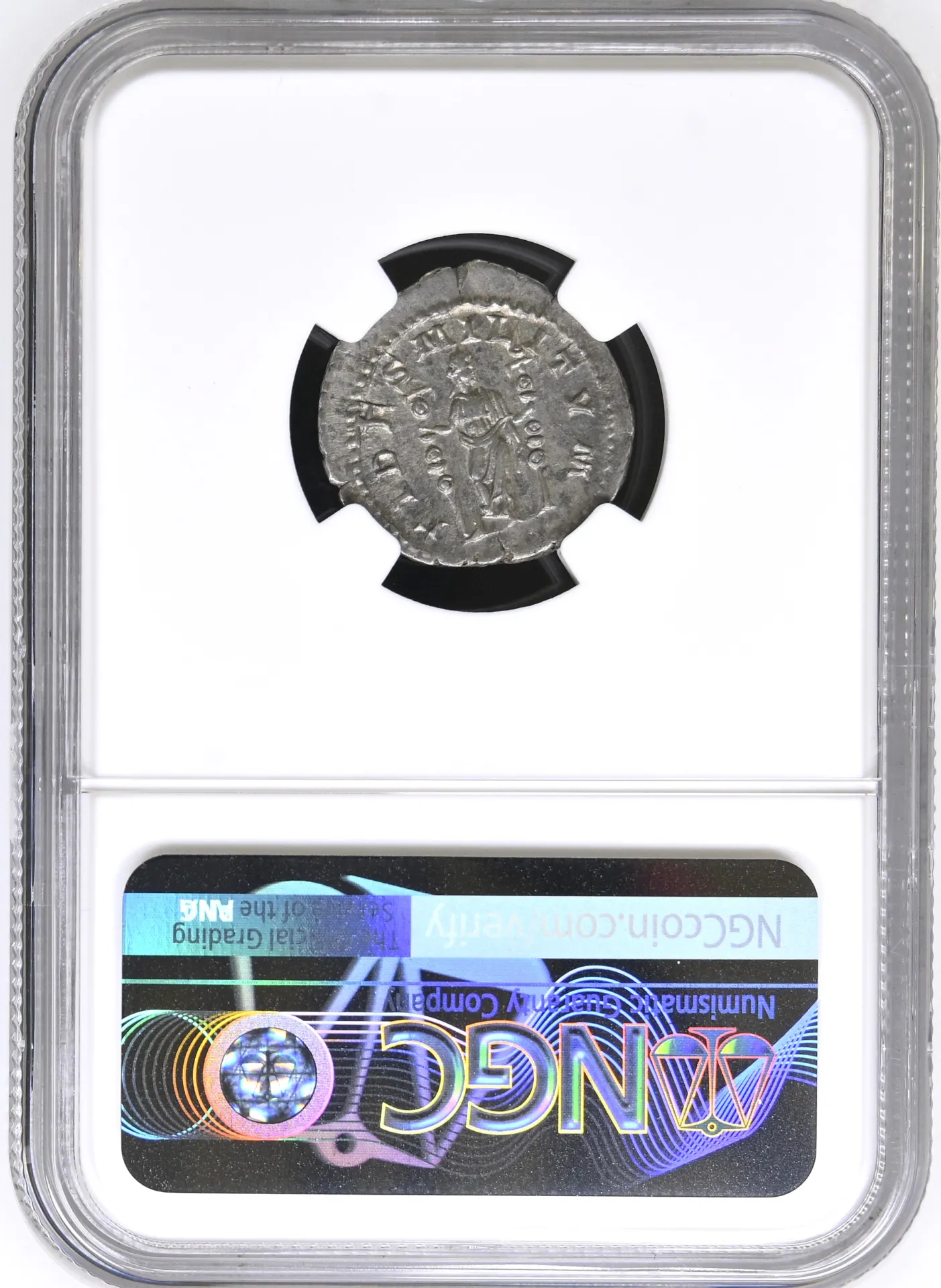 Ancient Coins Roman Imperial Roman Imperial Macrinus 217-218 AD AR Denarius NGC AU 0150688 Roman Imperial Macrinus 217-218 AD AR Denarius NGC AU 0150688Roman Imperial Macrinus 217-218 AD AR Denarius NGC AU 0150688 - Image 2