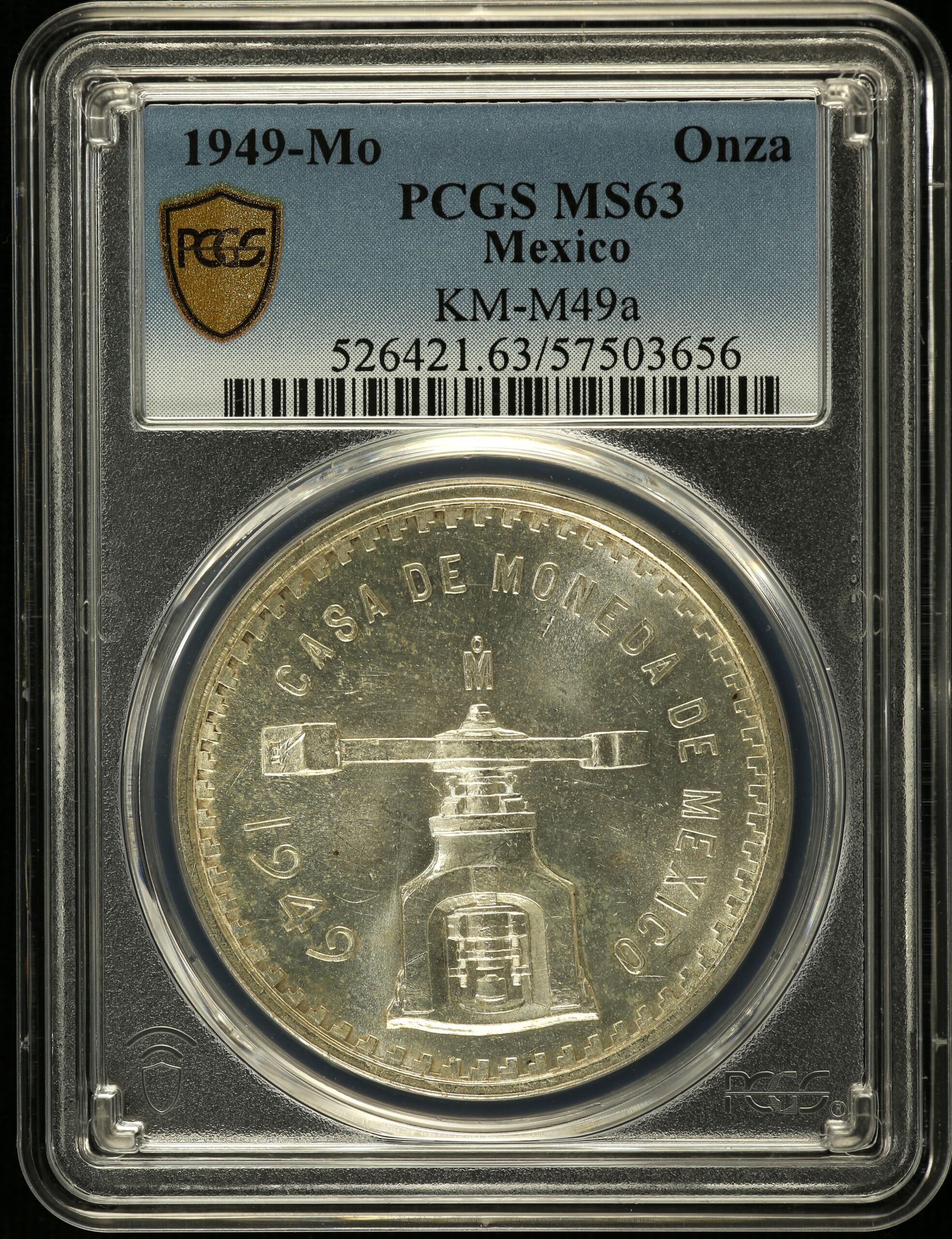 Modern Silver & Minors Onza 1949 Mo PCGS MS63 KM-M49a 0150700