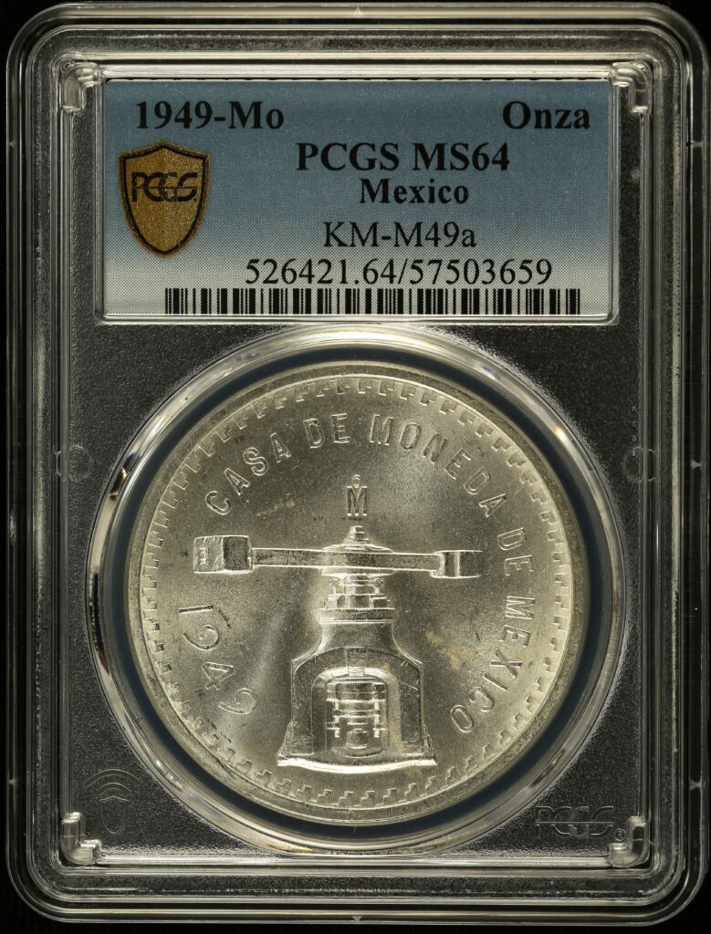 Modern Silver & Minors Onza 1949 Mo PCGS MS64 KM-M49a 0150701