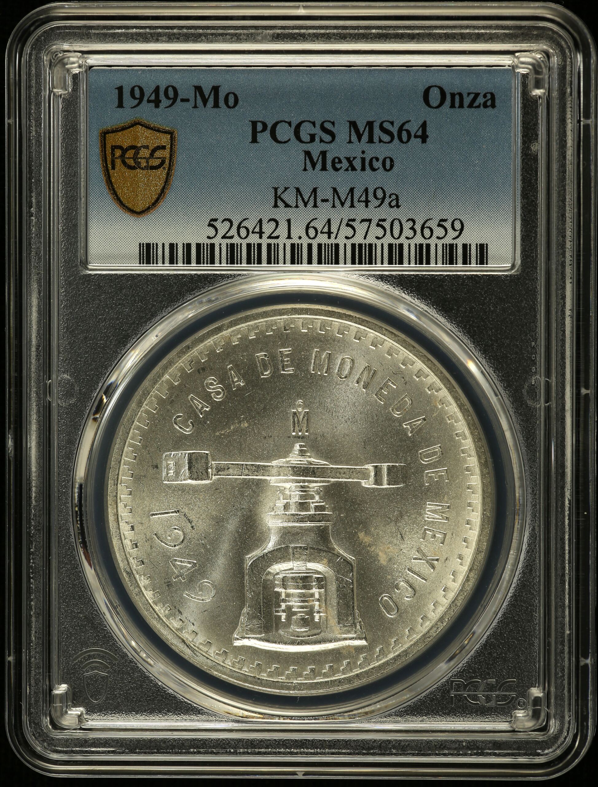Modern Silver & Minors Onza 1949 Mo PCGS MS64 KM-M49a 0150701