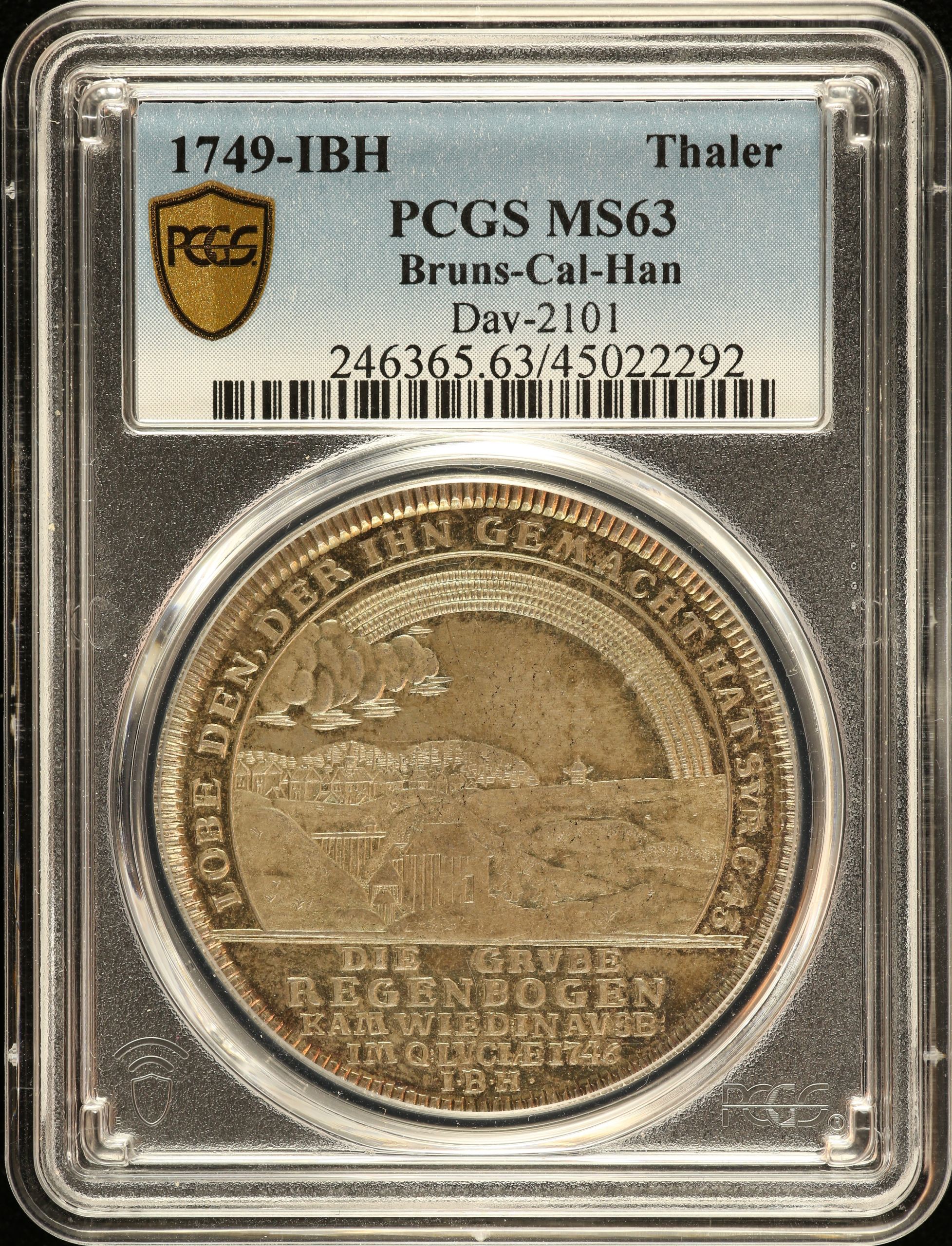 Germany Thaler 1749 IBH DAV-2101 PCGS MS63 0150739