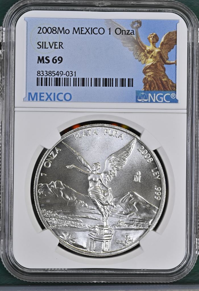 Modern Silver & Minors Onza 2008 Mo NGC MS69 0150934Modern Silver & Minors Onza 2008 Mo NGC MS69 0150934