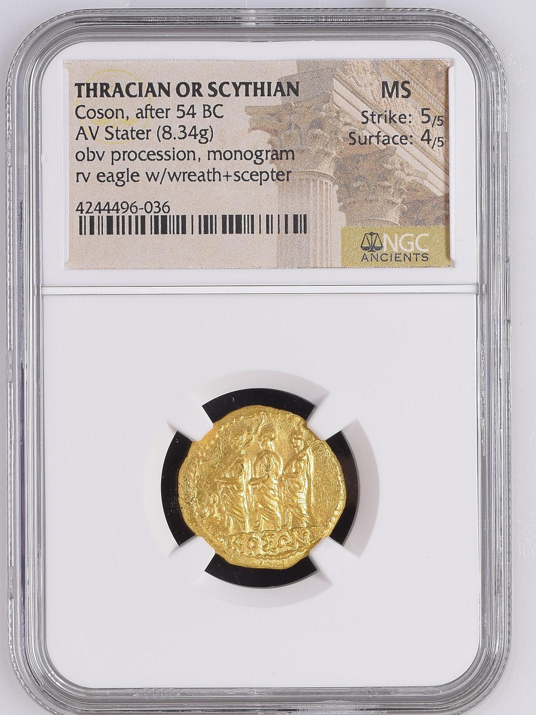 Thrace Coson after 54 BC AV Stater NGC MS 0150991