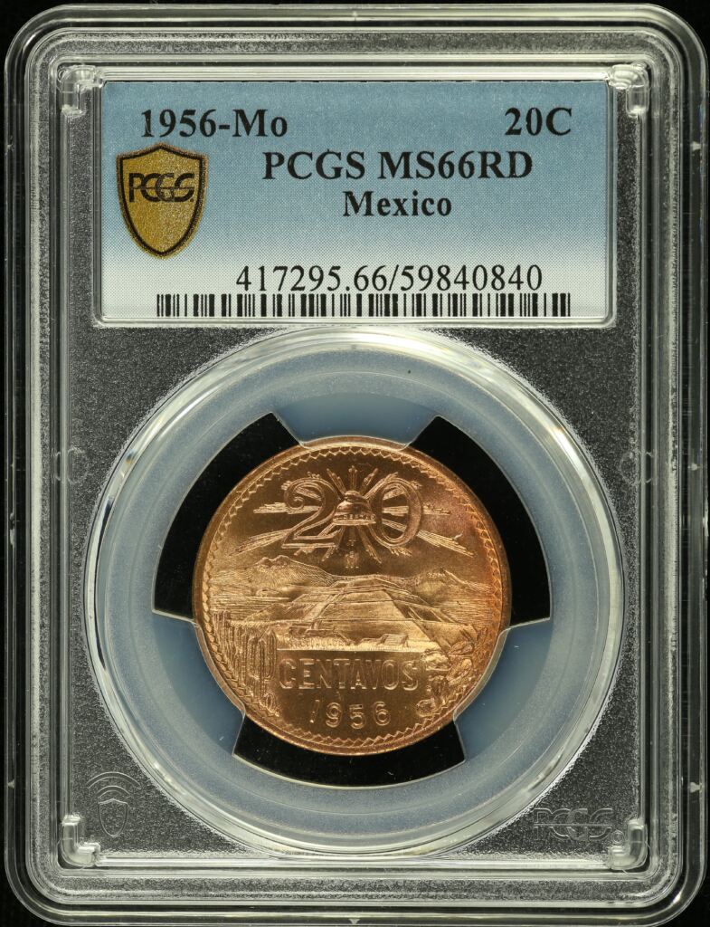 20 Centavo  Mexican Coins  Modern Silver & Minors Modern Silver & Minors 20 Centavo 1956 Mo PCGS MS66RD 0151292 Modern Silver & Minors 20 Centavo 1956 Mo PCGS MS66RD 0151292