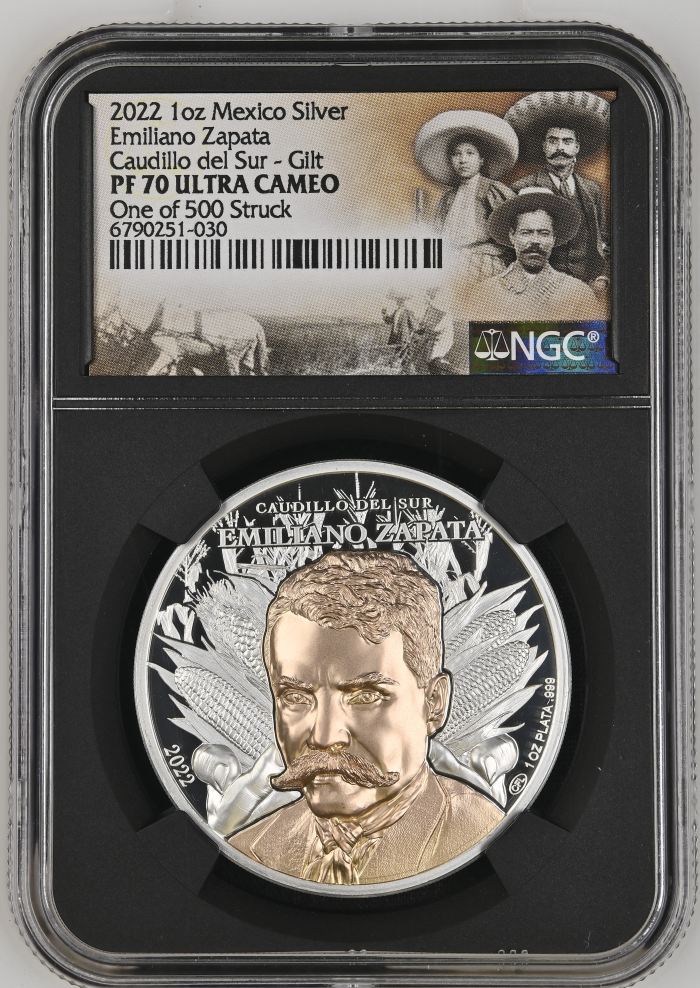 Medals & Tokens Emiliano Zapata 1oz Silver Medal 2022 NGC PF70 Ultra Cameo 0151484Medals & Tokens Emiliano Zapata 1oz Silver Medal 2022 NGC PF70 Ultra Cameo 0151484