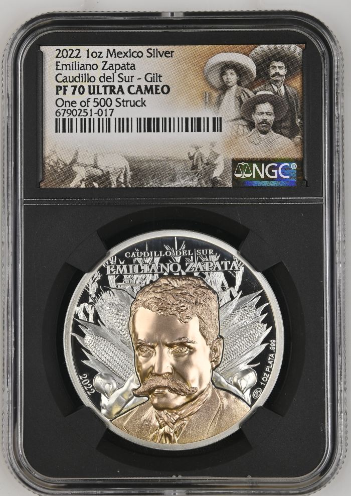 Medals & Tokens Emiliano Zapata 1oz Silver Medal 2022 NGC PF70 Ultra Cameo 0151485Medals & Tokens Emiliano Zapata 1oz Silver Medal 2022 NGC PF70 Ultra Cameo 0151485