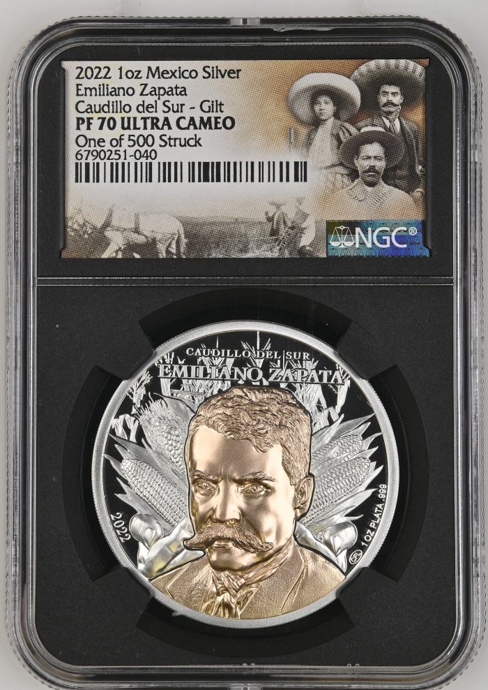 Medals & Tokens Emiliano Zapata 1oz Silver Medal 2022 NGC PF70 Ultra Cameo 0151488Medals & Tokens Emiliano Zapata 1oz Silver Medal 2022 NGC PF70 Ultra Cameo 0151488
