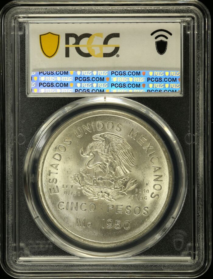 Modern Silver & Minors 5 Peso 1950 Mo PCGS MS66 KM-466 0151595Modern Silver & Minors 5 Peso 1950 Mo PCGS MS66 KM-466 0151595 - Image 2