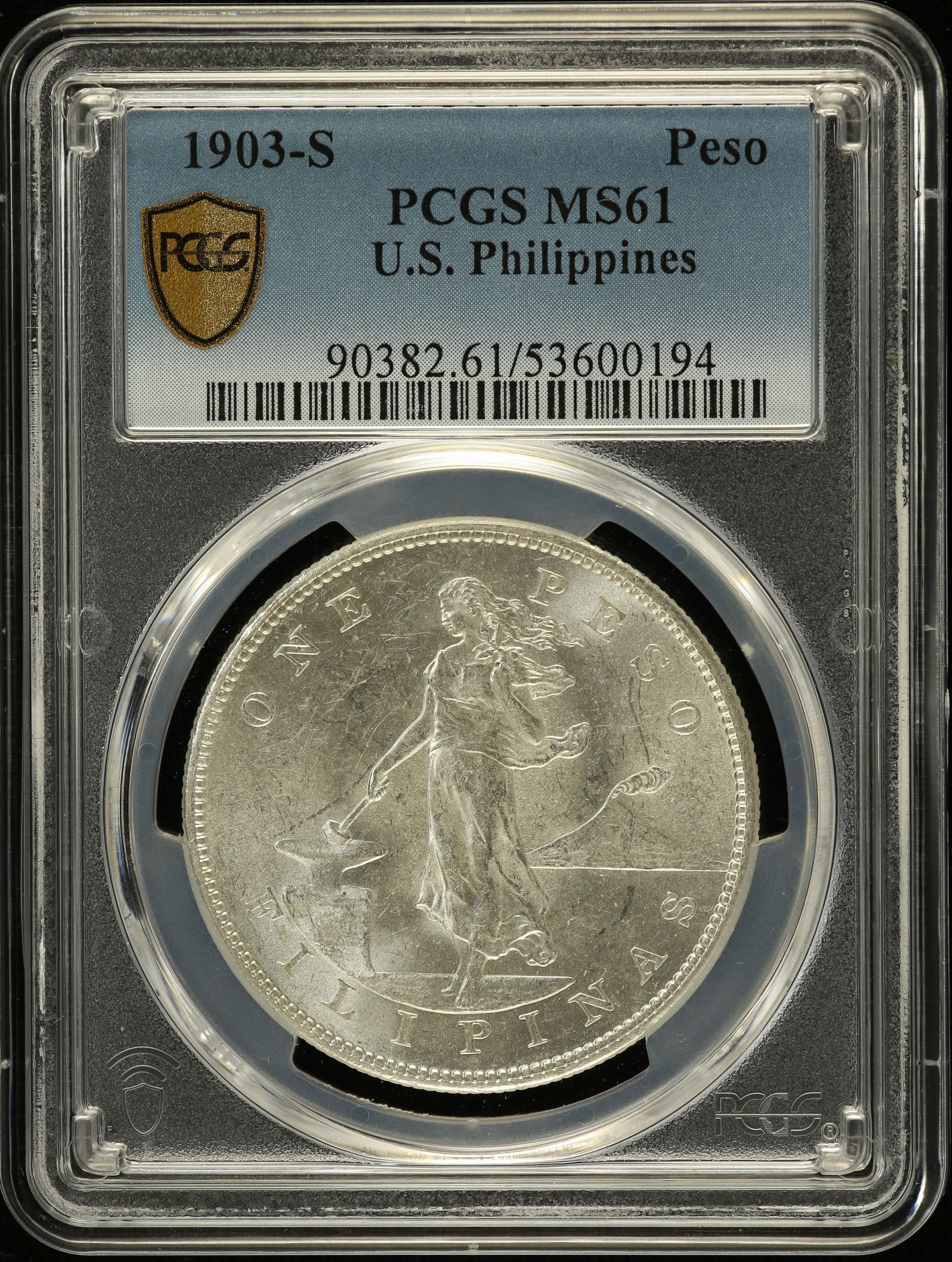 Philippines Peso 1903 S PCGS MS61 0151611