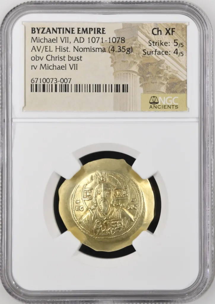 Byzantine Michael VII 1071-1078 AD AV/EL Histamenon Nomisma NGC Ch XF 0151658