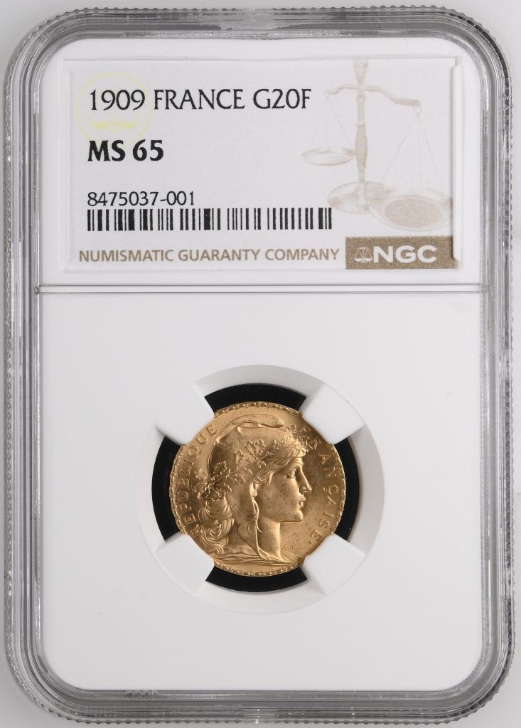 France 20 Francs 1909 NGC MS65 0151666