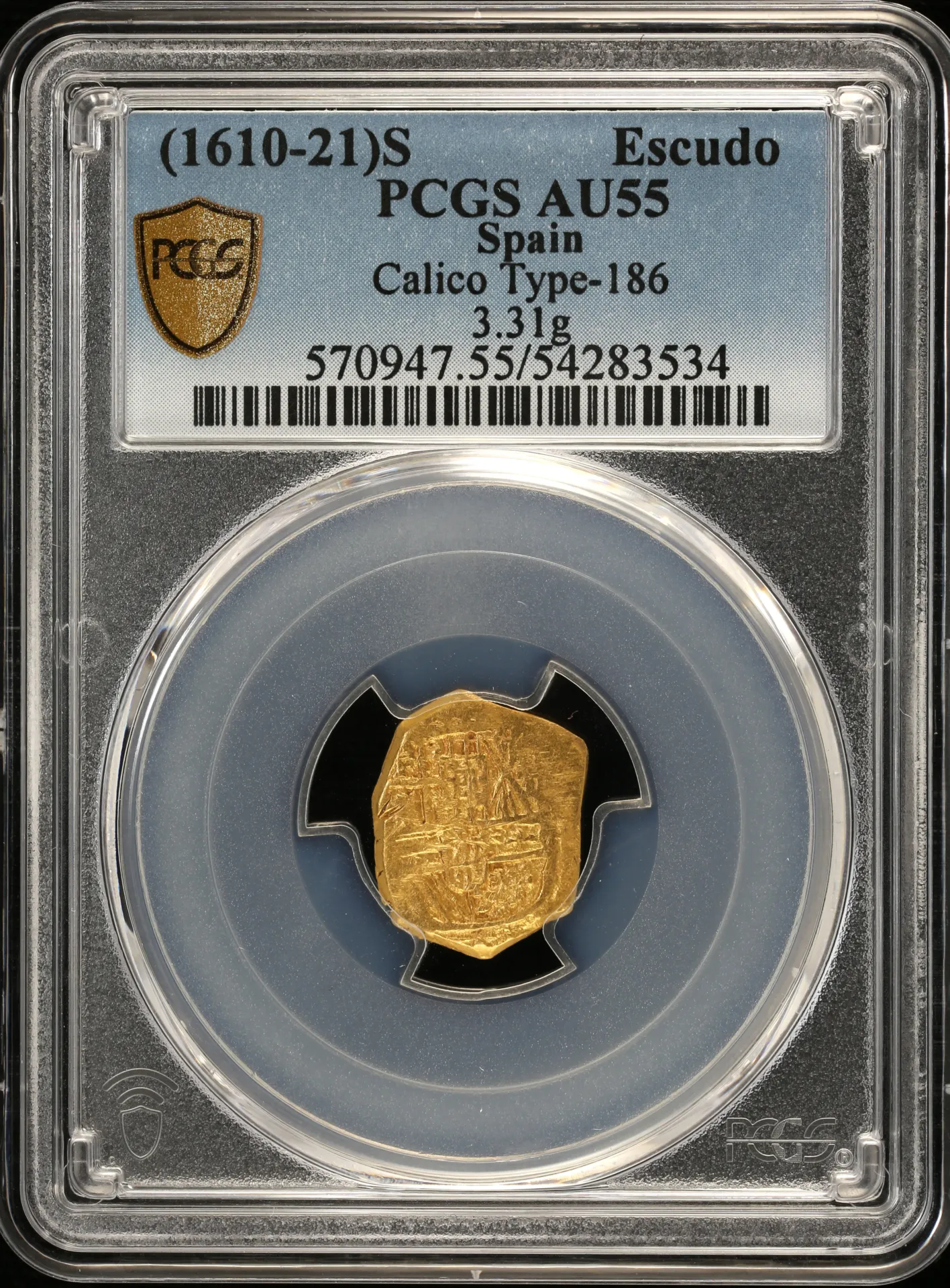 Europe Spain World Coins Spain Escudo (1610-21) S PCGS AU55 Calico Type-186 0151662 Spain Escudo (1610-21) S PCGS AU55 Calico Type-186 0151662