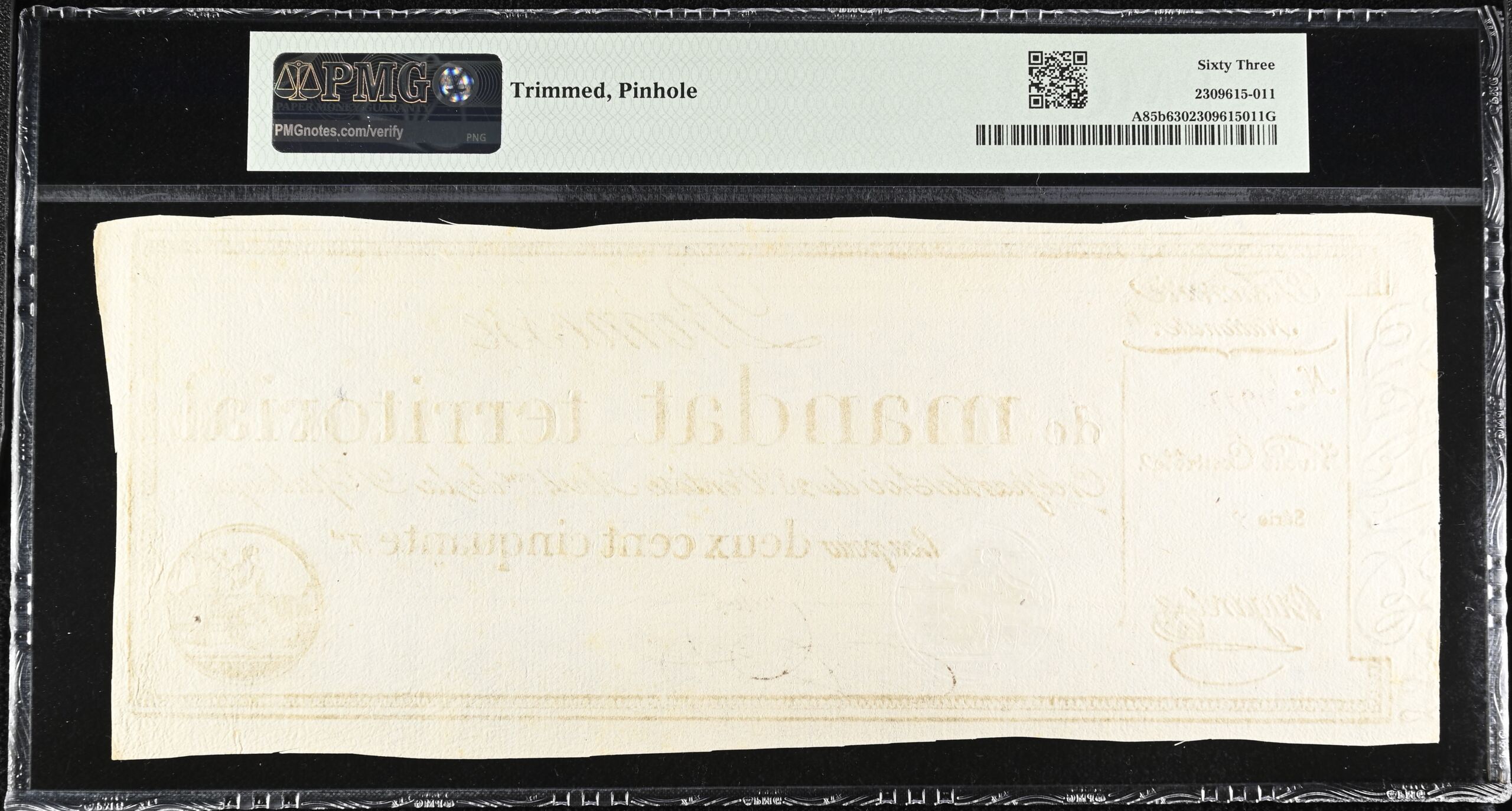 France World Currency France 250 Francs 1796 PMG Ch UNC63 Pick #A85b 0150416 France 250 Francs 1796 PMG Ch UNC63 Pick #A85b 0150416France 250 Francs 1796 PMG Ch UNC63 Pick #A85b 0150416 - Image 2