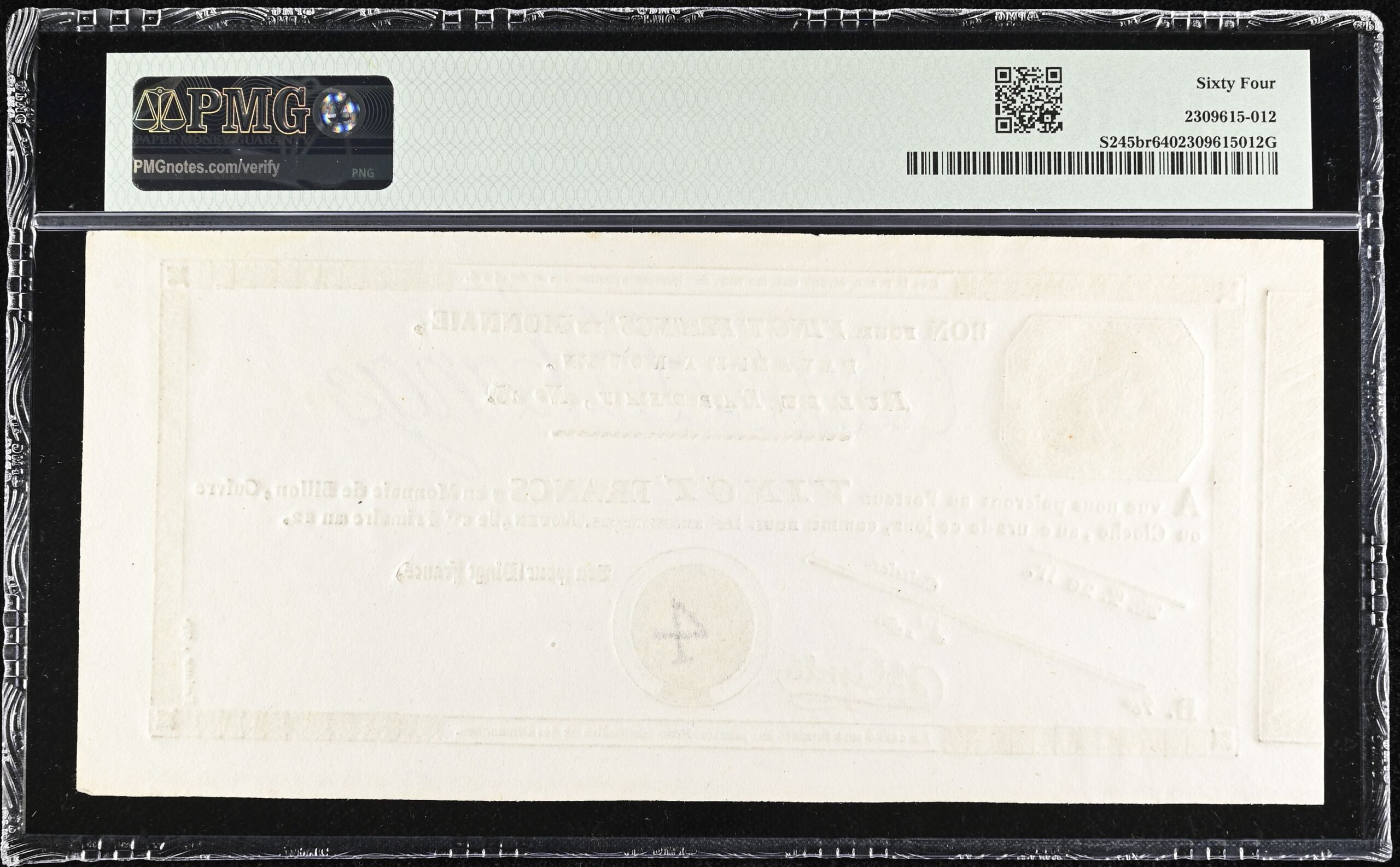 France World Currency France 20 Francs 1803 PMG Ch UNC64 Pick #S245br 0150417 France 20 Francs 1803 PMG Ch UNC64 Pick #S245br 0150417France 20 Francs 1803 PMG Ch UNC64 Pick #S245br 0150417 - Image 2