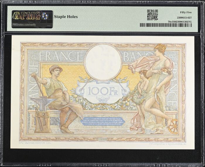 France 100 Francs 1933 PMG AU55 Pick #78c 0150432France 100 Francs 1933 PMG AU55 Pick #78c 0150432 - Image 2