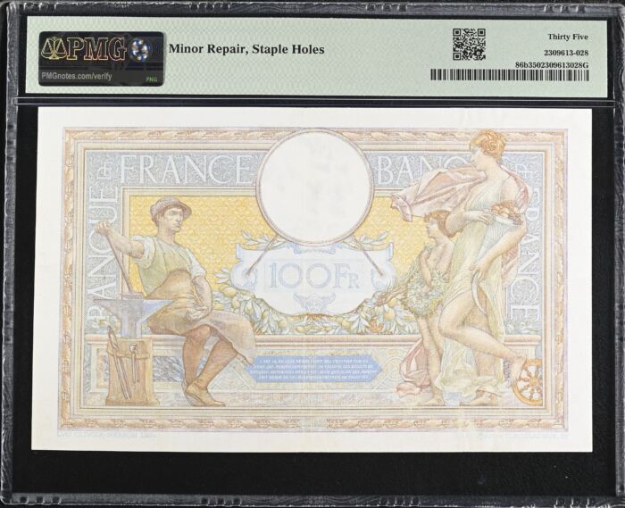 France 100 Francs 1938 PMG Ch VF35 Pick #86b 0150433France 100 Francs 1938 PMG Ch VF35 Pick #86b 0150433 - Image 2
