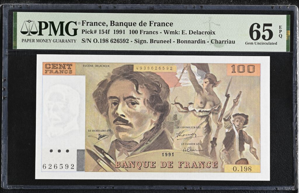France 100 Francs 1991 PMG Gem UNC65 EPQ Pick #154f 0150448